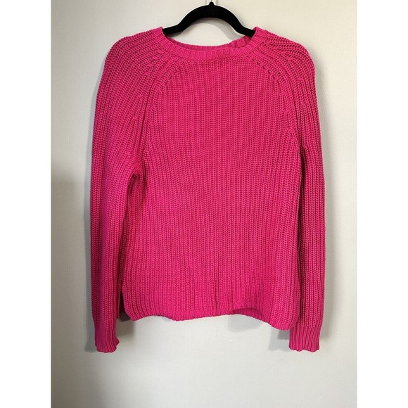 Lauren Ralph Lauren Size Medium Pink Cable Knitted Pullover Sweater green label - Picture 1 of 10